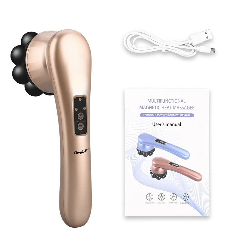 

Electric Handheld Massager Vibration Heating with 360Â°Rotating Magnetic Ball Neck Back Boday Muscle Relax Deep Tissue Massage 53