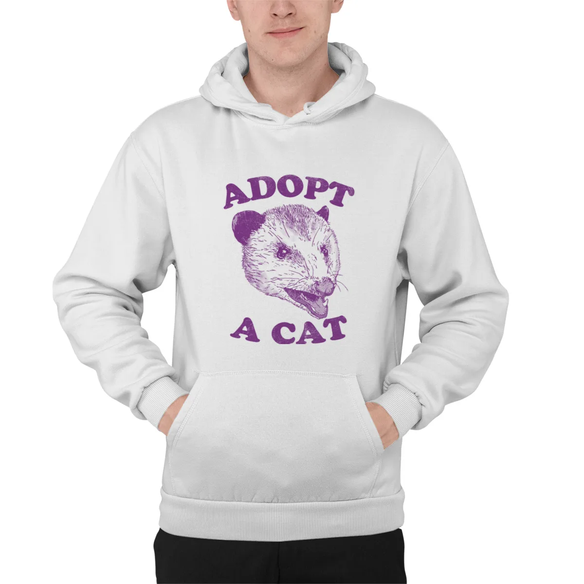 

Men's Hoodie Adopt A CatFashion Kawaii Streetwear Hoody Sweatshirts Men Clothing 42802