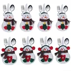 Мешочек-держатель для рождественской шапки, столовых приборов, новый год 2022, рождественские украшения для дома, кухни, Рождественский Декор