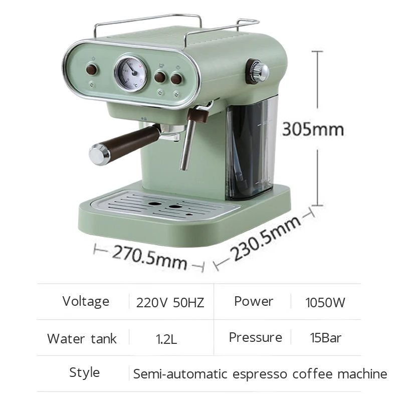15 бар итальянская кофемашина эспрессо полуавтоматическая машина с паровым