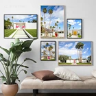 Северный постер для путешествий, Современная архитектура пустыни, Калифорния, пальмовые пружины, принты на холсте, Ретро Дом, Настенный декор комнаты, картина