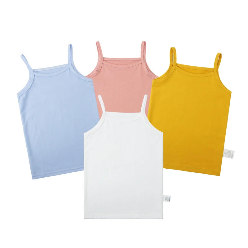 Майка для маленьких девочек 2/3/4 шт. мягкая однотонная летняя детская футболка из