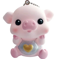 creative cartoon pig keychain funny release pressure toy girl boy charm keyring accessories couples bag car key pendant gift