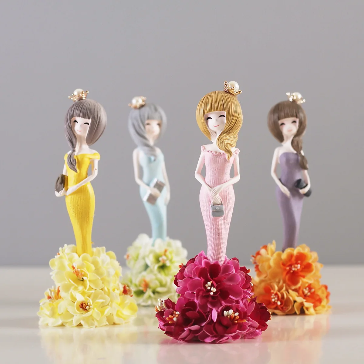 Dress Girls Mediterranean Princess Ornaments Home Desk Bookshelf Decoration Gifts Figurines Resin Crafts | Дом и сад