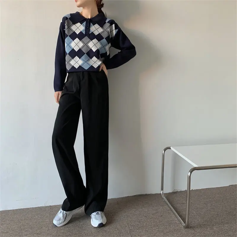 

HziriP 2021 Straight Elegant High Waist Leisure Plus Size Chic Pants Women Bottom New OL Solid Loose Casual Trousers Femme