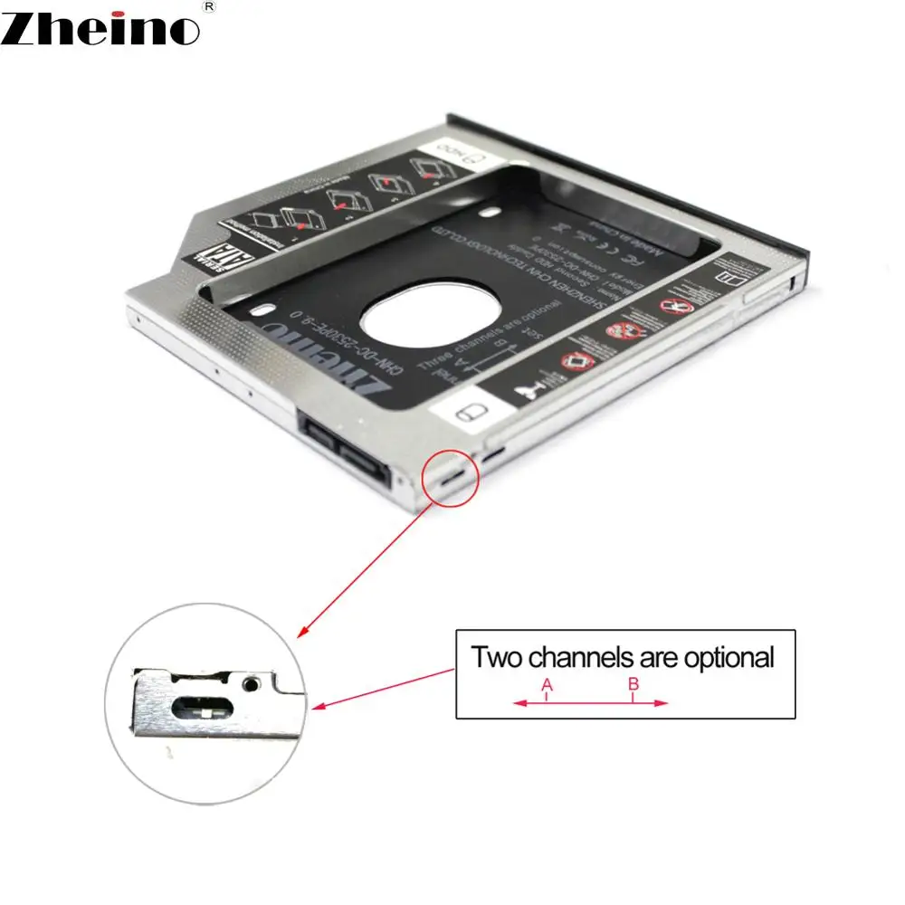 Zheino 9 5 мм Caddy ноутбук из алюминиевого сплава 2 й HDD SATA адаптер для CD/DVD ROM Оптический