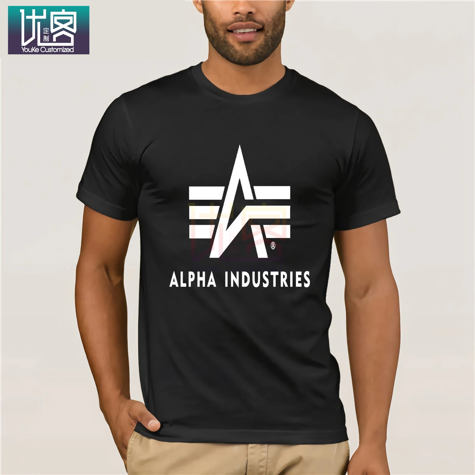 Мужская футболка мода 2019 Alpha Industries хлопковая с коротким рукавом повседневная