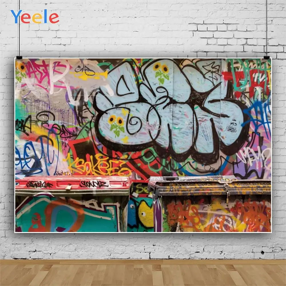 

Yeele Cartoon Graffiti Wall Cute Party Professional Photography Backgrounds Customized Photographic Backdrops For Photo Studio