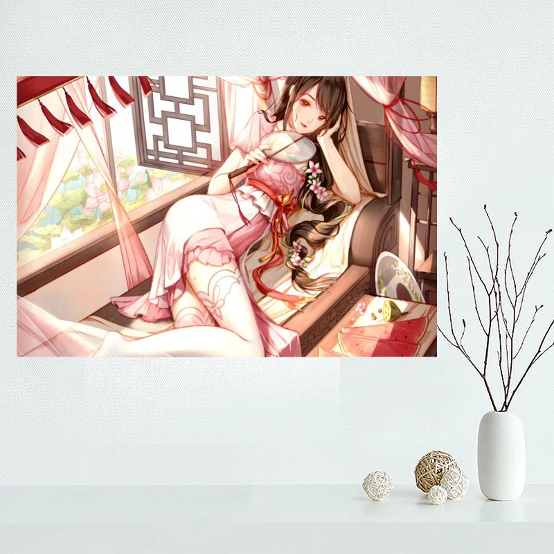 Изготовленный на заказ Высокое качество Сексуальная аниме девушка холст для