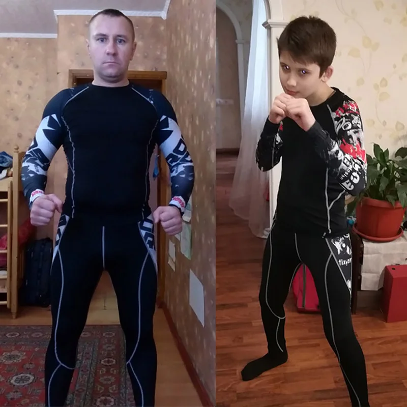Мужская спортивная компрессионная футболка штаны костюмы наборы для бега