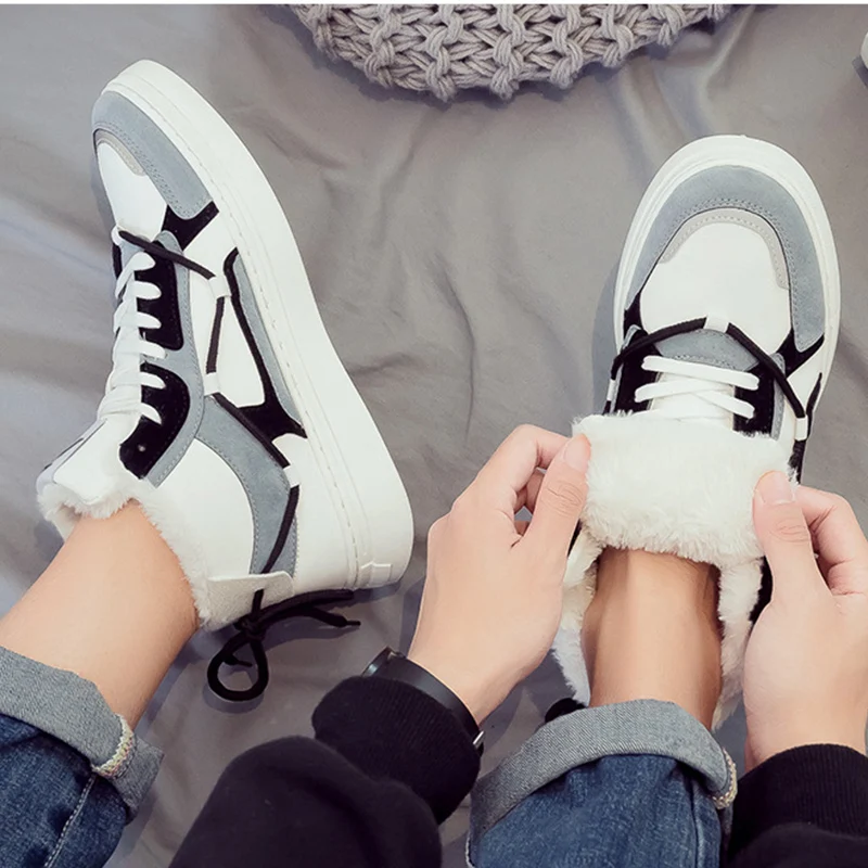 Мужская повседневная обувь Мужские высокие кроссовки новинка 2021 бархатная