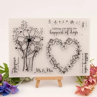 clear stamp for scrapbooking transparent stamps silicone rubber stamps for card making diy photo album decor love heart flower