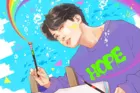 Картина по номерам на холсте набор для рисования kpop bts j hope Чон Хосок - 2316 60X40