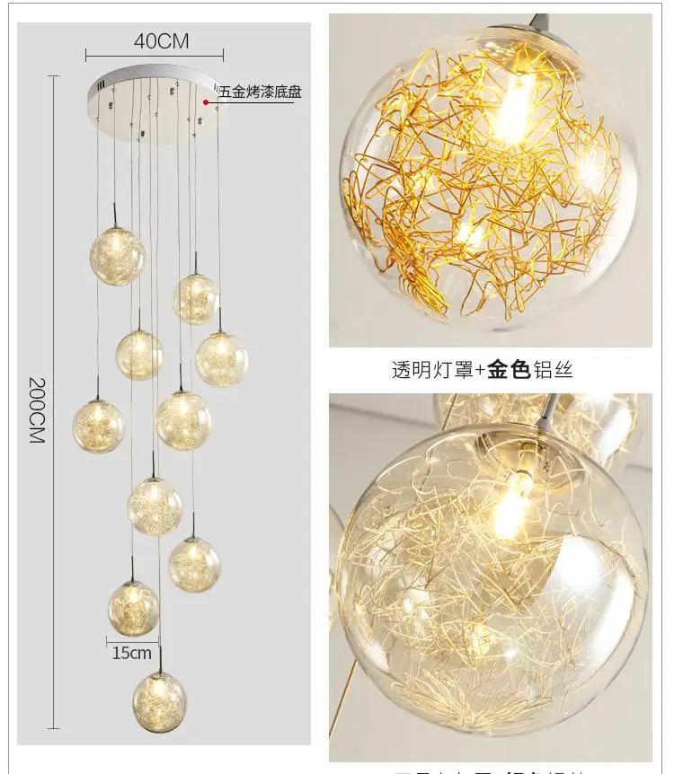 Домашний декор светодиодные подвесные светильники и освещение из золотого