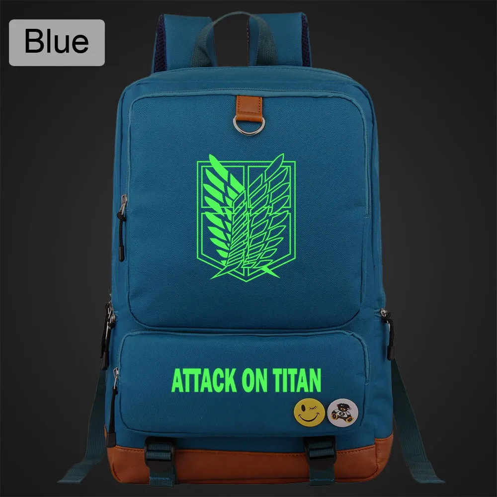 Горячая продажа Аниме атака на Титанов рюкзак светящаяся школьная сумка Оксфорд