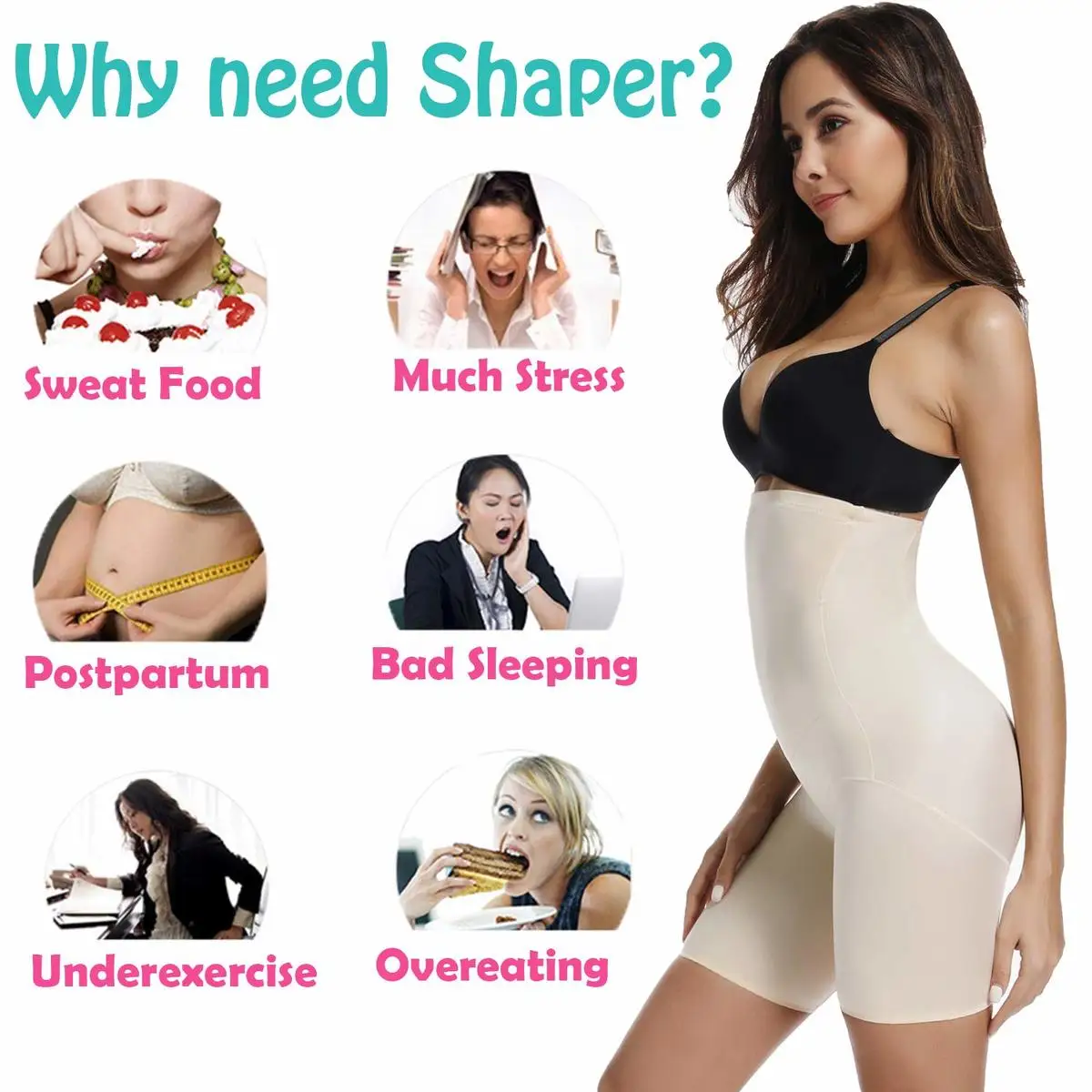 Корректирующее белье с завышенной талией пикантные Утягивающие трусики шорты