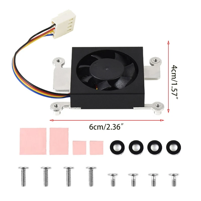 

for CM4 Dedicated Cooling Fan Aluminum Heat Sink Kit for Raspberry Pi Compute Module 4 with Metal Holder Thermal Pads