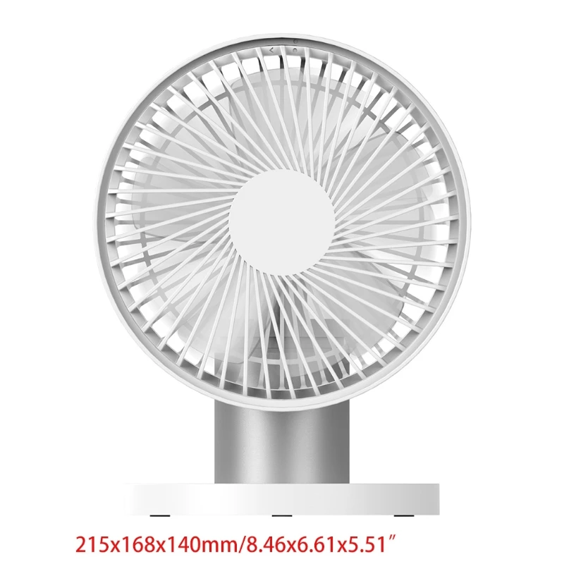 

USB Desk Fan Fordable Table Fan 100 Rotation 3 Speeds Strong Airflow 4000mAh Battery Quiet Operation for Home Office