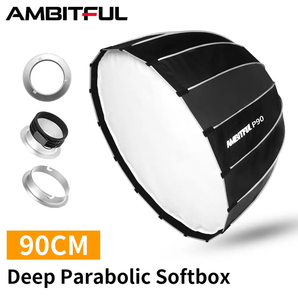 AMBITFUL P120 120 см 16 металлических стержней глубокой параболического софтбокса Bowens