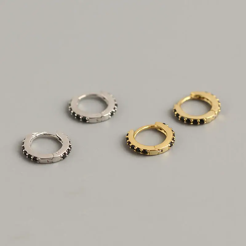 PONYKISS реальные 925 Стерлинговое Серебро Циркон Круглые Изящные серьги в виде колец