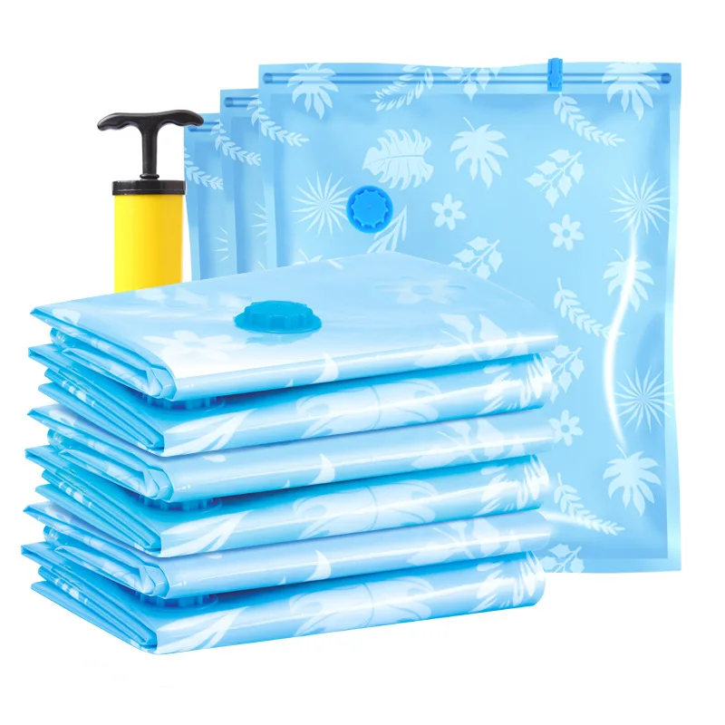 

Thickened Vacuum Storage Bag For Cloth Compressed Bags with Hand Pump Reusable Blanket Clothes Quilt Organizer Travel