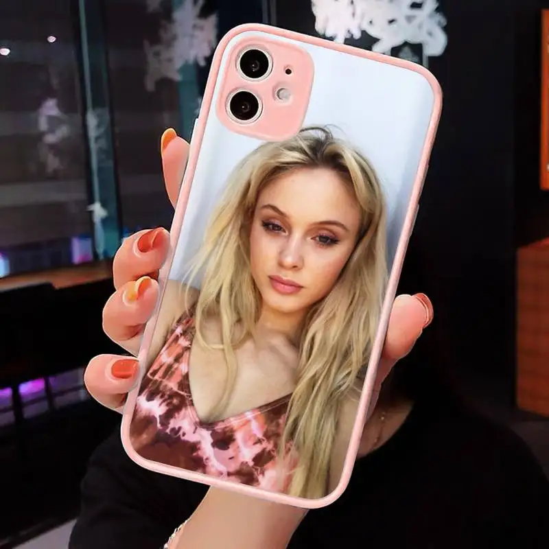 

Zara Larsson Phone Case For iPhone 12 11 Mini Pro XR XS Max 7 8 Plus X Matte transparent Pink Back Cover