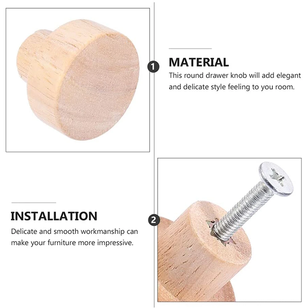 Cabinet Door Wood Knobs Pulls Wardrobe Shoe Cupboards Drawer Round Kitchen Closet Dressing Table Wooden Furniture Handles | Обустройство