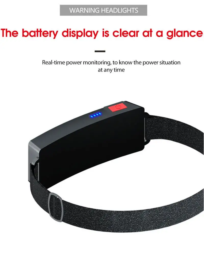 

Cycling New COB Headlight USB Charging With Battery Floodlight Night Riding Wild Fishing Headlight Display Highlighting