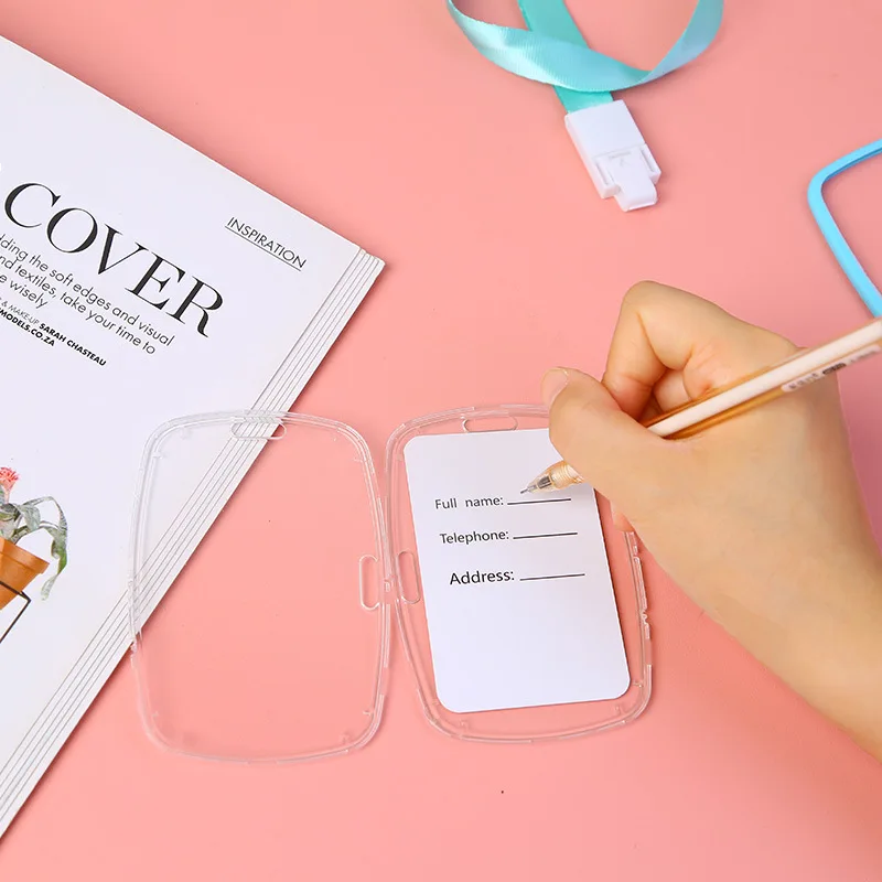 DIY Прозрачный чехол для удостоверения личности студенческий значок держатель