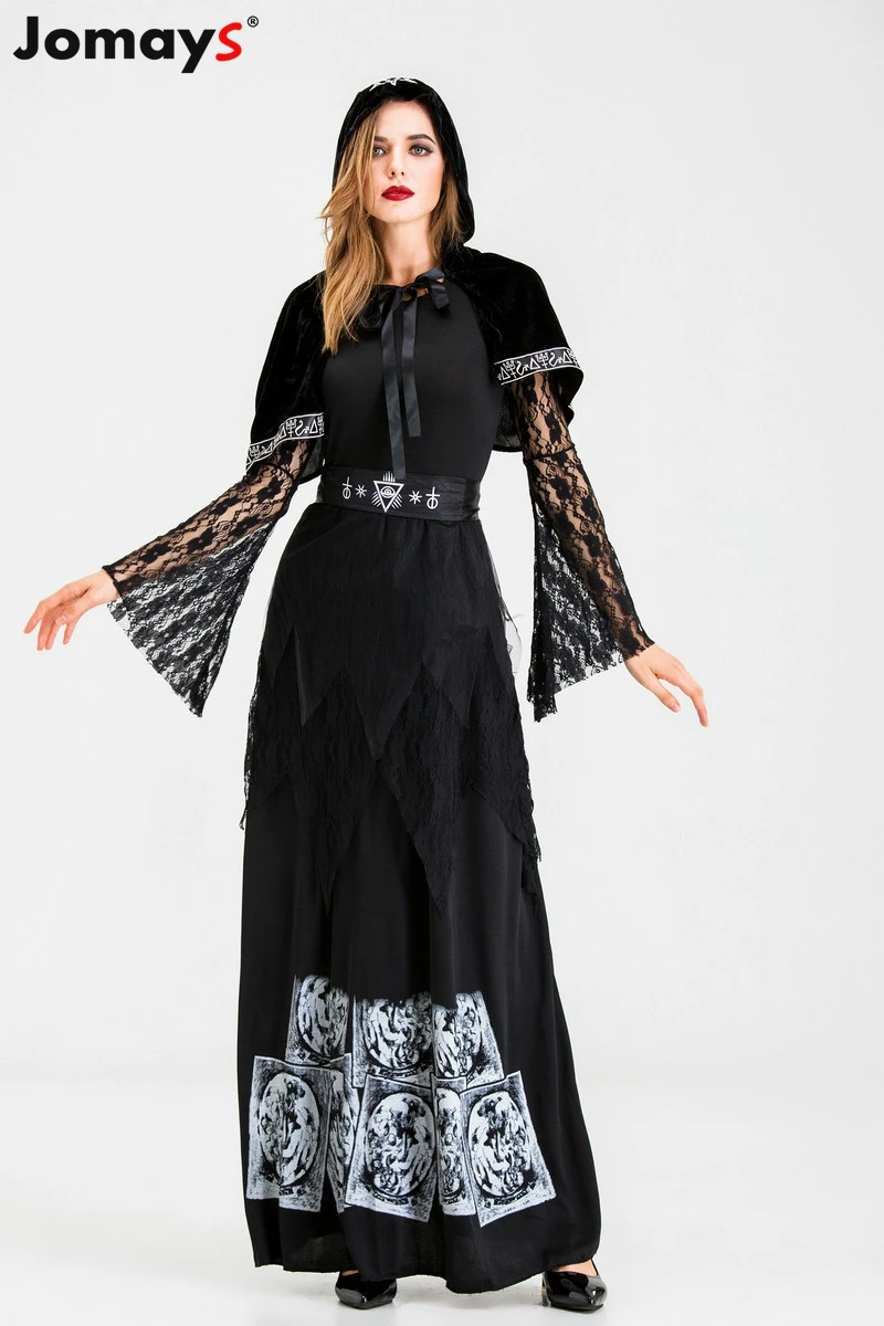 Костюмы на Хэллоуин для женщин черное эротичное платье комплект ведьмы косплей