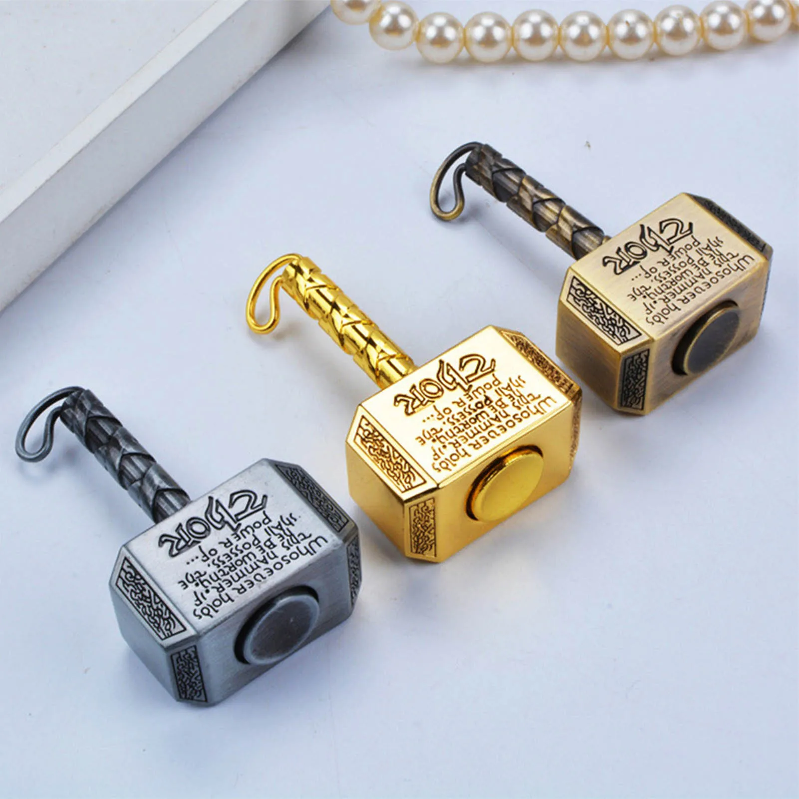 

1PC Mini Magic Metal Spinning Top Hammer Toy Alloy Decompression Spinners Toy Exquisite Collection Desktop Decor Birthday Gift
