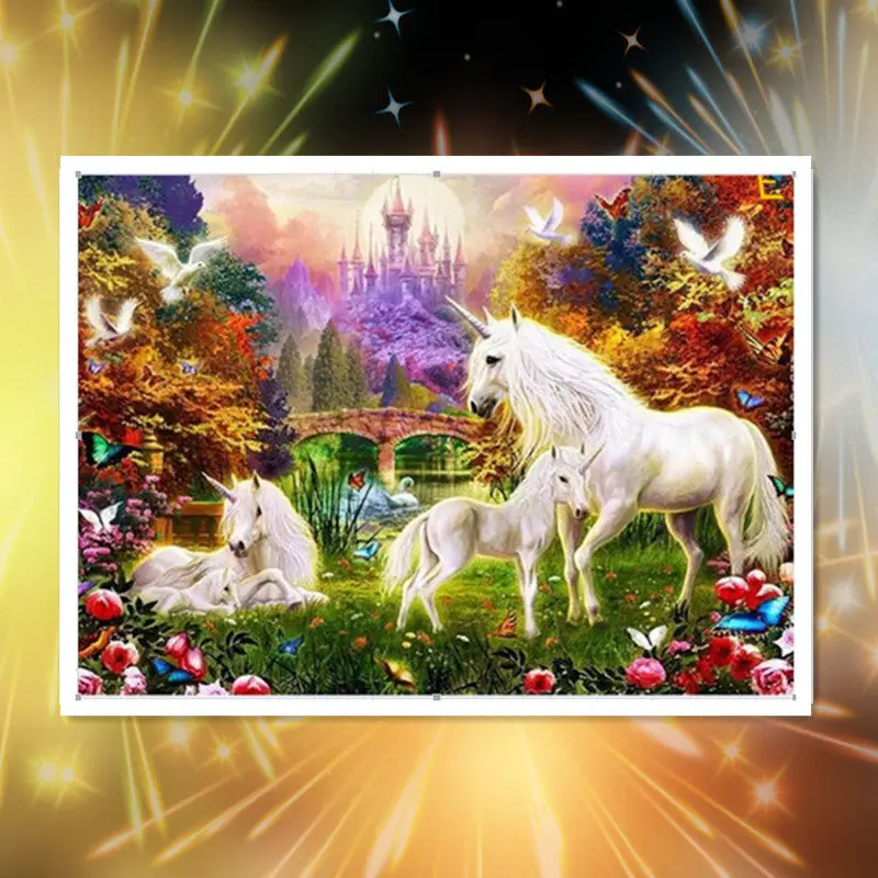 Алмазная 5D Вышивка сделай сам на весь дисплей алмазная живопись единорог радуга