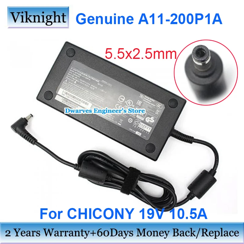Оригинальный A200A007L A11 200P1A Chicony адаптер Зарядное устройство 19V 10.5A для Clevo P650RG P670RG