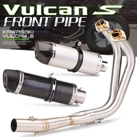 motorcycle exhaust leo toc modified front pipe db killer silencer for kawasaki vulcan s650 650s 650 s vn650 en650 pit bike elbow
