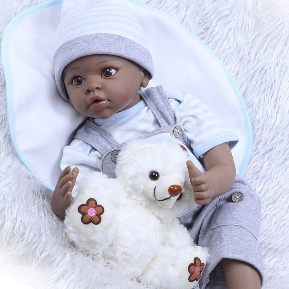 Кукла Bebe Reborn черная силиконовая кукла для мальчиков и девочек куклы в