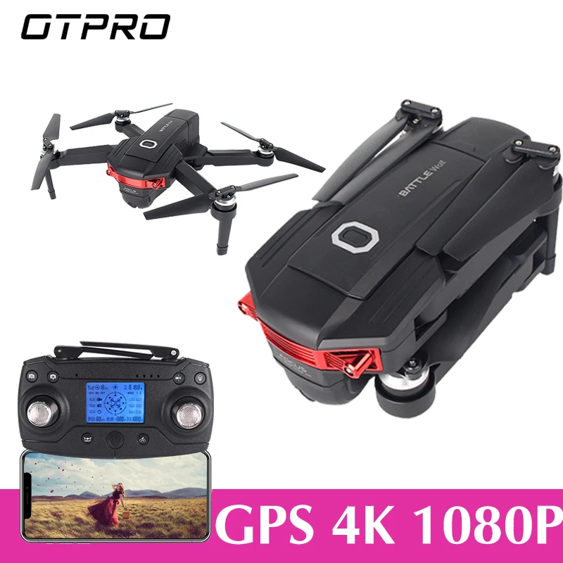 OTPRO 4K gps 1080P wifi FPV складной селфи Дрон с режимом удержания высоты RC Квадрокоптер вертолет игрушки RTF подарок
