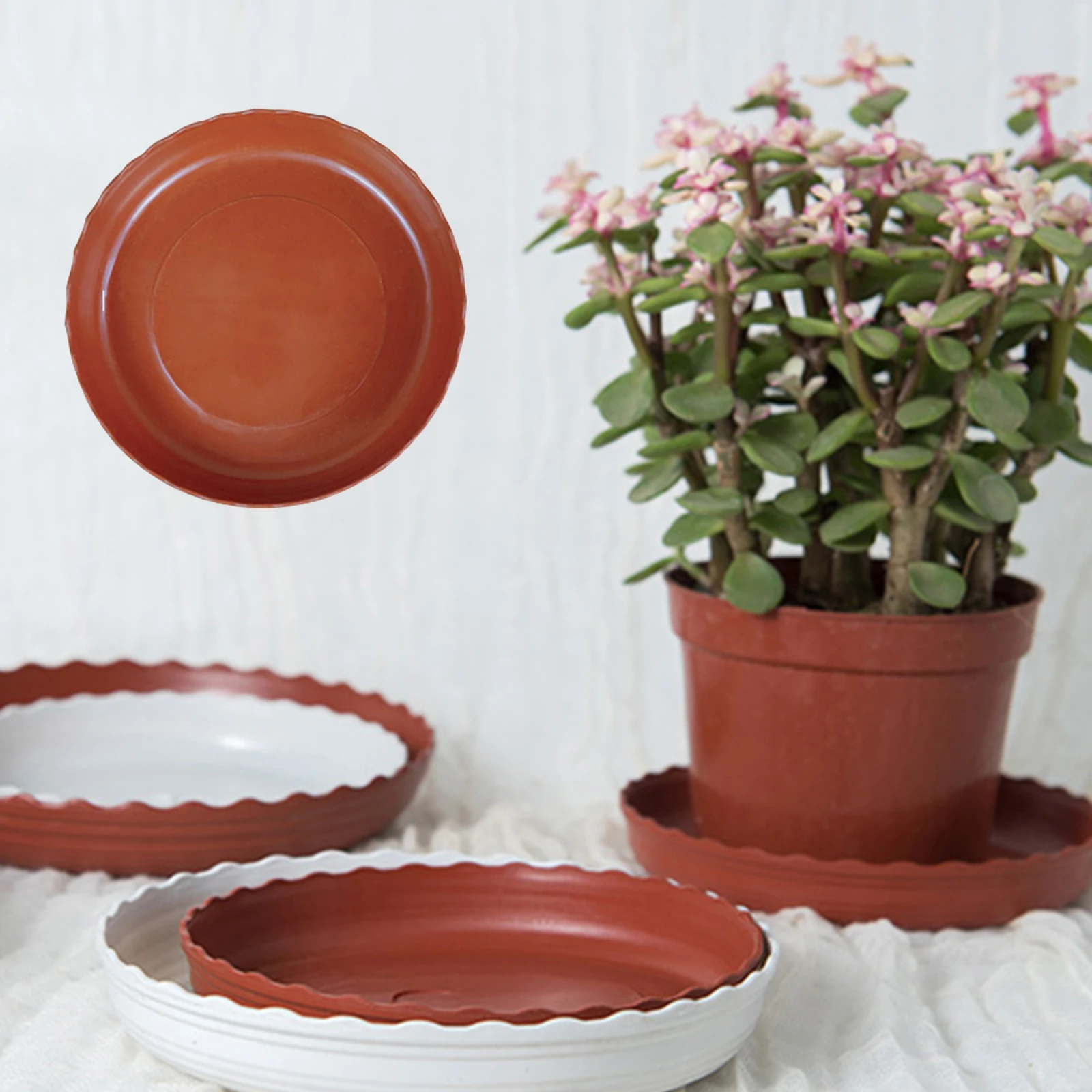 

6Pcs 4/6/7/8/10 inch Durable Plastic Plant Saucer Round Drip Plant Trays Flower Pot Indoor Outdoor Home Garden Supplies