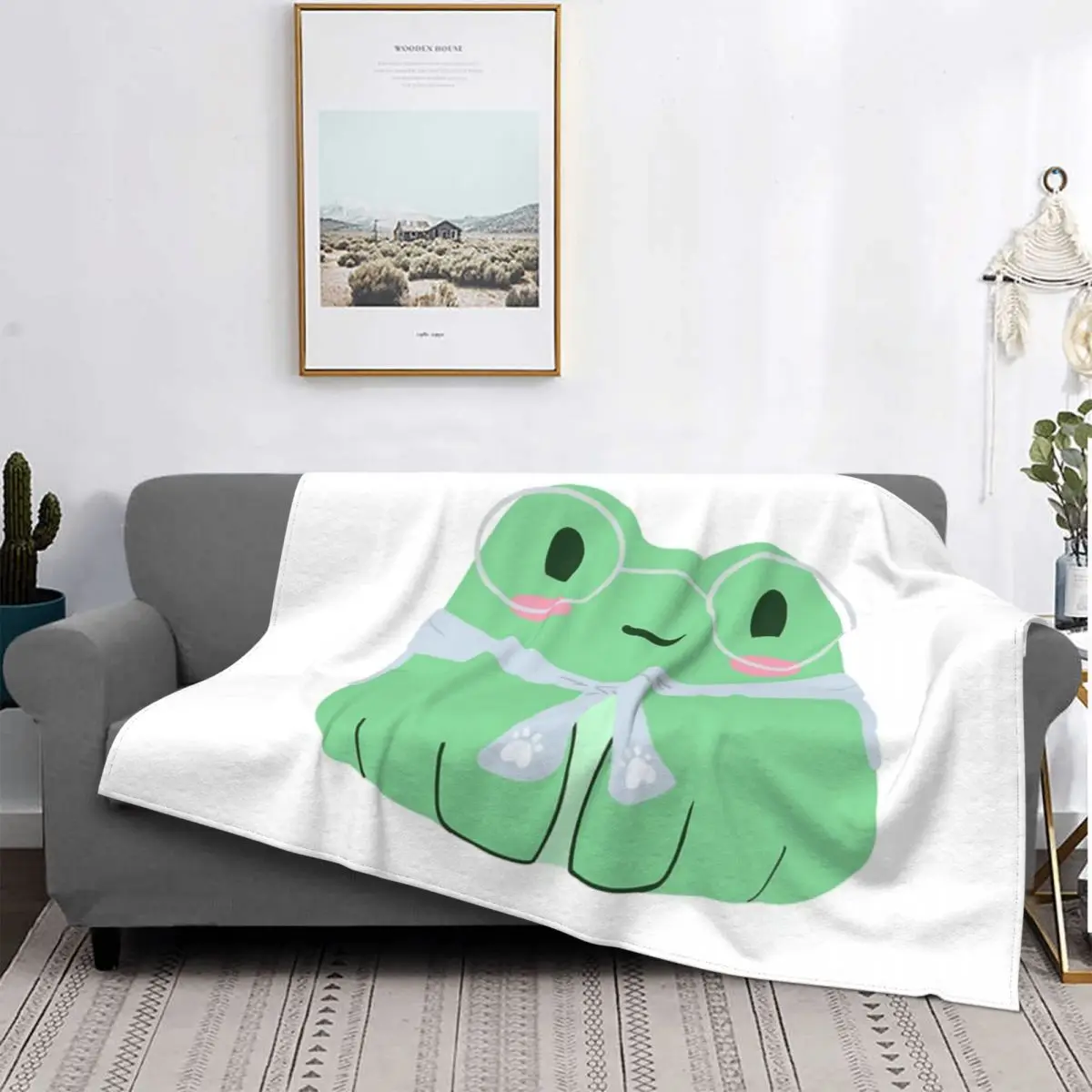 

Manta de patrón de rana, para cama colcha, cubierta a cuadros, manta de pícnic, pickick