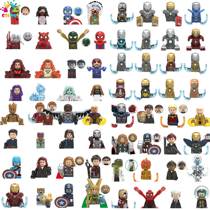 

Kids Toys Marvel Avengers Iron Man Figures Building Blocks Spider Man Deedpool Bricks Mini Doll Toys For Children Christmas Gift