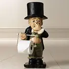 40% хит продаж! Статуэтка-держатель для бумаги, красивая декоративная статуэтка из смолы в форме дворецкого, подставка для салфеток, скульптура для туалета