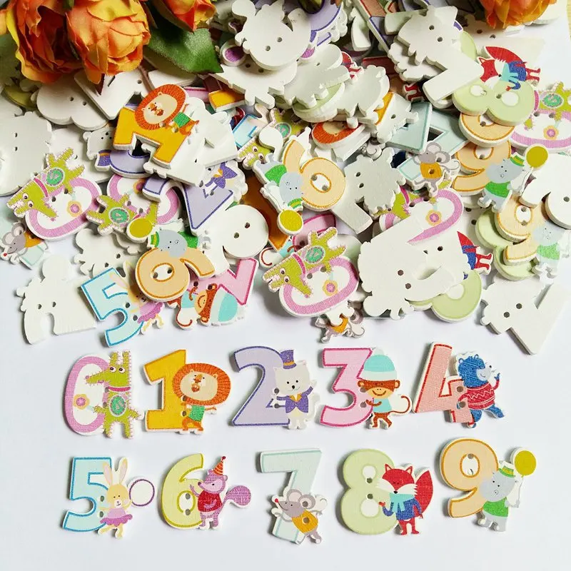 30 шт./упак. (каждого номера 3 шт.) 2 отверстия деревянные пуговицы для шитья