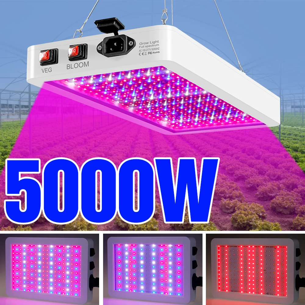220V Светодиодная лампа для выращивания растений полного спектра Гидропонные