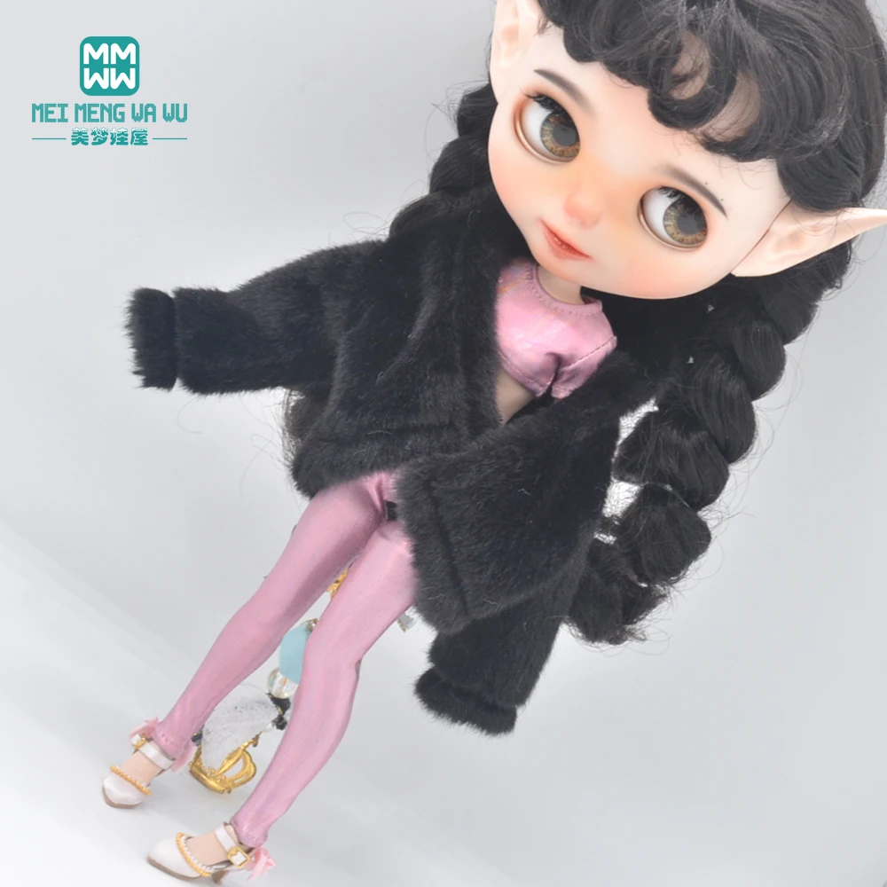 Подходит для Blyth Azone OB22 OB24 1/6 кукольная одежда модное меховое пальто плотная