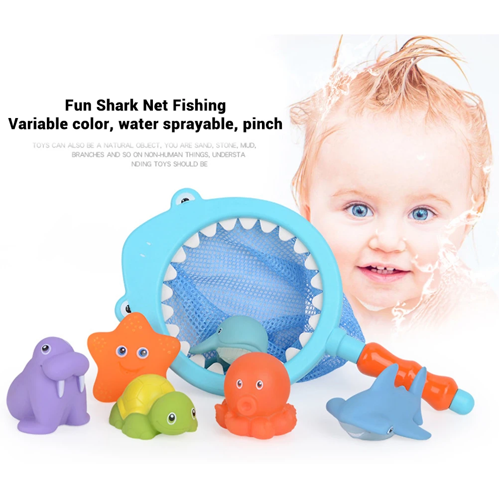 7 шт./компл. детские игрушки для рыбалки и ванны Детские плавающие купания в