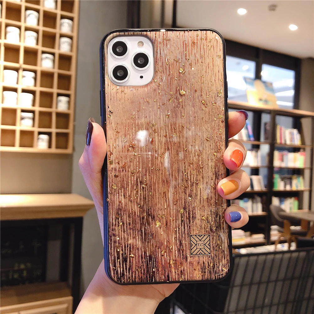 Блестящий чехол из золотой фольги для iPhone 8 7 6 6s Plus SE 2020 градиентный Мягкий ТПУ 12 11