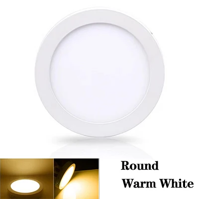 Warm White Round AC85-265V светодиодный потолочный светильник ультра-тонкая стильная потолочная лампа 6 Вт 12 Вт 18 Вт 24 Вт Светодиодный светильник Акриловая водонепроницаемая лампа - Цвет корпуса: Warm White Round