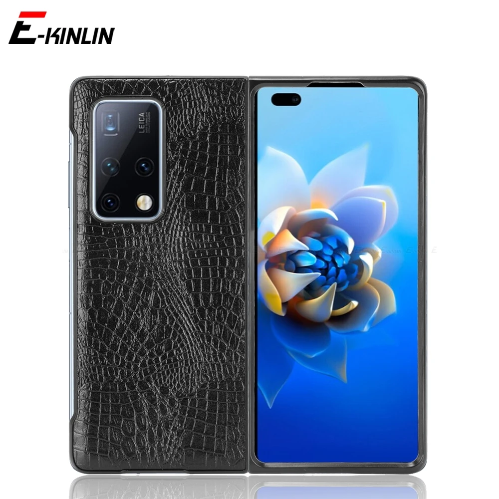 

Vintage Snake Crocodile Texture PU Leather Phone Case For HuaWei P50 Pocket Mate X X2 Xs 2 Honor Magic V Hard Slim Back Cover