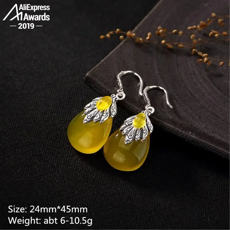 Серьги из серебра S925 пробы изысканные серьги 925 с полудрагоценными камнями в