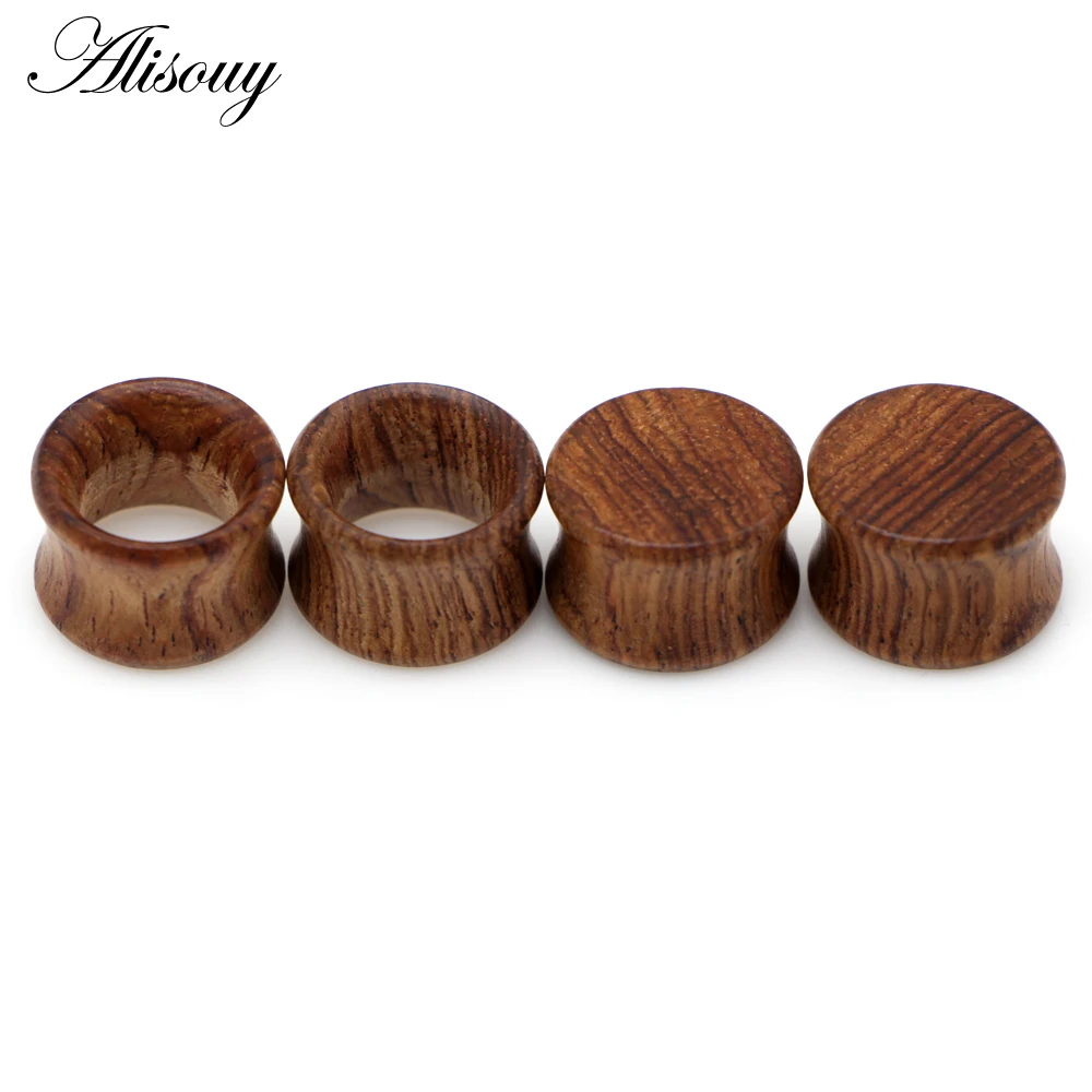 Alisouy 2pcs Wood Ear Plug Tunnel Earring Guages Stretcher Expander Dermal Piercing Oreja Mujer Stretcher Unisex Body Jewelry images - 6