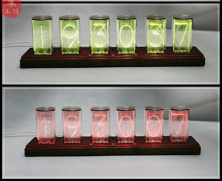 

6 Bit LED Glow Digital Clock Nixie Tube Clock Kit DIY Electronic Retro Desk Clock Bluetooth Control Wifi Sound Music Alarm